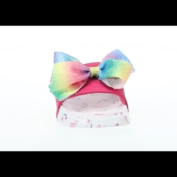 JoJo Siwa Glitter Bow Pink-Multicolor Slide Sandals Girls Kids - Picture 6 of 12